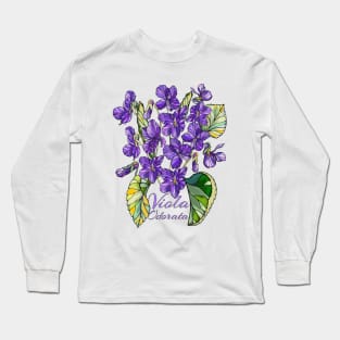 Violets - Vintage bouquet of spring flowers Long Sleeve T-Shirt